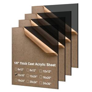 lot 9654 image: KINLINK 12x16 3mm 18in Black Transparent Cast Acrylic Sheets 4 Pack