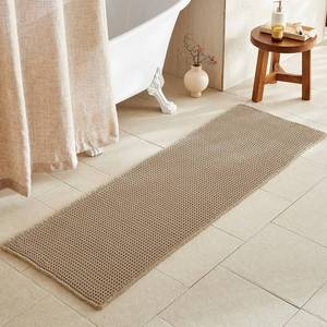 lot 9665 image: TYUU Waffle Runner Rug Bathroom, Long Boho Bath Mat Non Slip, 72x24 Khaki