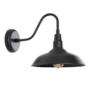 lot 9668 image: GOALPLUS Black Gooseneck Barn Light for Farmhouse 10 Inch Dome Exterior Lights Fixture with Wall Mount, Outdoor Wall Sconce for Garage Porch Patio