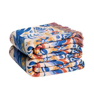 lot 9692 image: LUTBM Boho Throw Blanket for Bed 60inx80in, All Season Cotton Couch Blankets