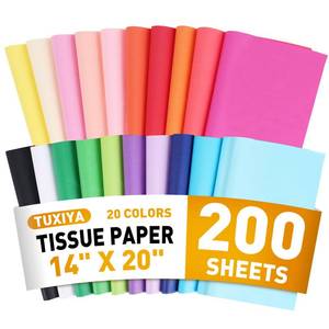lot 10275 image: TUXIYA 200 Sheets Tissue Paper,20-Color 14inX20in Tissue Paper for Gift Bags