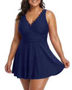 lot 10285 image: Charmo One Piece Plus Size Swimwear Full Coverage Swimsuit Navyblue 3X