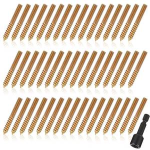 lot 10295 image: Hicarer 50 Pack 14-20 x 1-12 Inch Hanger Bolts with Driver Bit