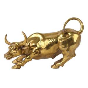 lot 10298 image: ASkinds Wall Street Bull Statue, Wall Street Bull Art Decor Ox Figure Statues Represents Good Luck of Career and Wealth(Small)