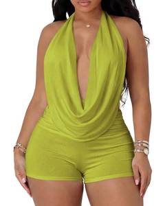 lot 10300 image: Ekaliy Party Outfits for Women Sexy 2 Piece Halter Neck Bodycon Shorts Sets, large