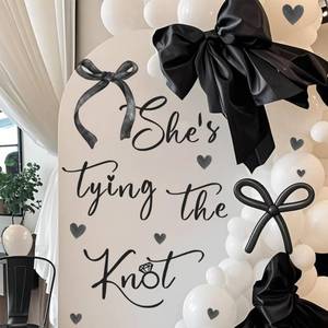 lot 10320 image: Shes Tying The Knot Sign Decal Bridal Shower Party Decoration for Backdrop