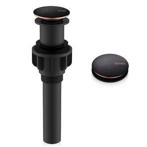 lot 10333 image: KENES Oil Rubbed Bronze Pop Up Bathroom Sink Drain Stopper Without Overflow