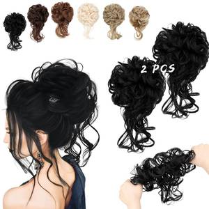 lot 10368 image: FeidyLong 2PCS Messy Bun Hair Piece Hair Bun Ponytail Extension For Women