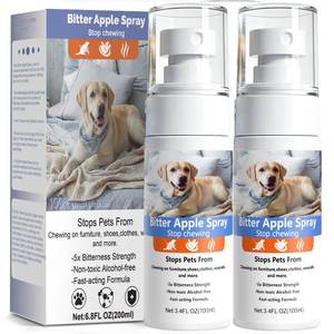 lot 10369 image: XALVIONT 2 Bottles Bitter Apple Spray for Dogs � No Chew Spray for Dogs � Stop Chewing and Licking, Natural Bitter Taste Dog Training Spray, Non-Toxic and Safe for Furniture, Shoes and More - Blue