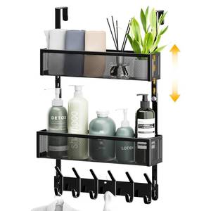 lot 11012 image: LUCYCAZ Over the Door Organizer with 10 Hooks & 2 Baskets
