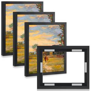 lot 11951 image: Qunclay Canvas Floating Frame 11x14 Inch Black 4-Pack