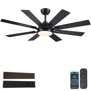 lot 11957 image: Kviflon 52 Inch Ceiling Fan with LED Light  Retail $109.99
