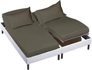 lot 11958 image: Cottingon Split King 5 PC Sheet Set Egyptian Cotton Dark Grey