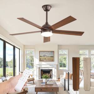 lot 11977 image: 48-Inch Ceiling Fan with LED Light and Remote  Retail $129.99