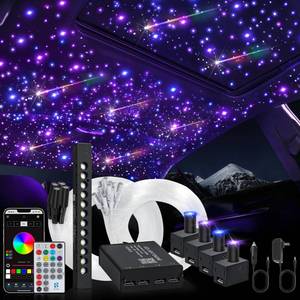 lot 11987 image: MAODANER Fiber Optic Starlight Headliner Kit 12W RGBW  Retail $162.99