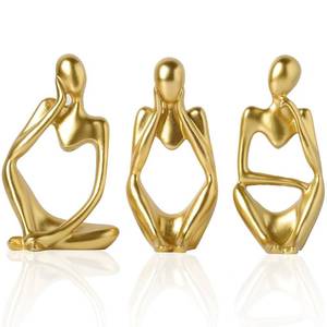 lot 12373 image: Rosechen Thinker Abstract Resin Figurines Set of 3