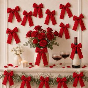lot 12416 image: Froova Red Chiffon Bows 24-Piece Set
