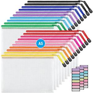 lot 12435 image: JARLINK A5 Mesh Zipper Pouches, 6x9 Inch, 20 Pack