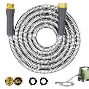 lot 12448 image: Wiselifetech 10ft Stainless Steel Garden Hose
