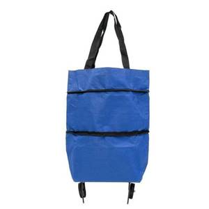 lot 12580 image: Disclean Blue Foldable Rolling Laundry Bag With Wheels