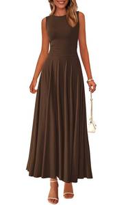 lot 12609 image: PRETTYGARDEN Womens Sleeveless A-Line Maxi Dress M