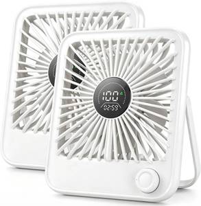 lot 13191 image: Ouddy Mode Rechargeable Desk Fan 2-Pack