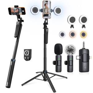 lot 13195 image: Ocwqp Content Creator Vlogging Kit with Tripod & Wireless Mic