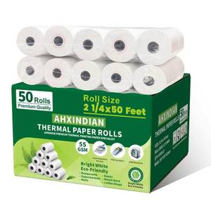 lot 13197 image: AHXINDIAN Thermal Receipt Paper Rolls 2 14 x 50 (50-Pack)