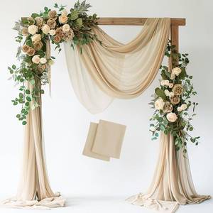 lot 13214 image: Wokceer Wedding Arch Draping Fabric 2 Panels Champagne
