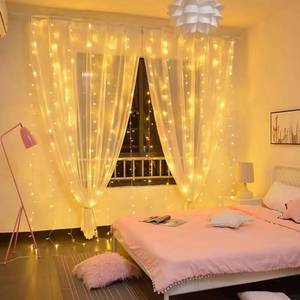 lot 14342 image: 300 LED Curtain String Lights 3M x 3M Warm White