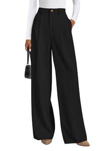 lot 14350 image: PRETTYGARDEN Womens Tailored Wide Leg Work Dress Pants, Black, S
