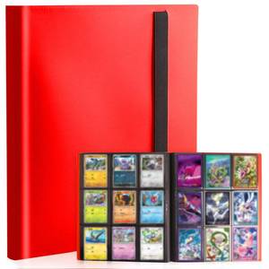 lot 14358 image: SRISE Card Binder 9-Pocket 360 Card Capacity Red