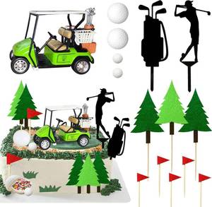 lot 14361 image: TOSPARTY Golf Cake Decorations Set - 15pc