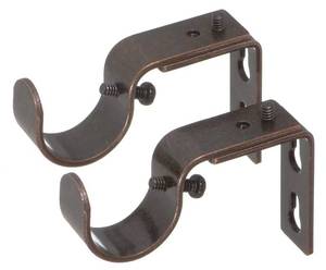 lot 14376 image: Ivilon Curtain Rod Brackets 1-18 Inch Oil Rubbed Bronze