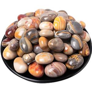 lot 14425 image: Polished Crazy Lace Agate Tumbled Stone Set - 72 Pcs
