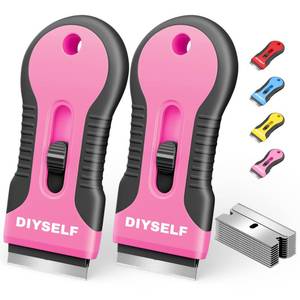 lot 14441 image: DIYSELF 2 Pack Razor Blade Scraper with 10 Spare Blades