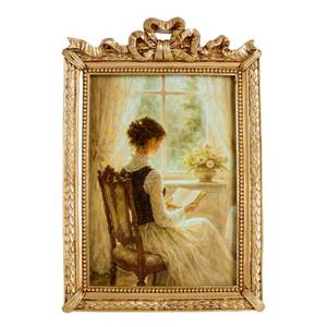 lot 14449 image: GeekLeaf Vintage Picture Frame, Antique Gold, 5x7