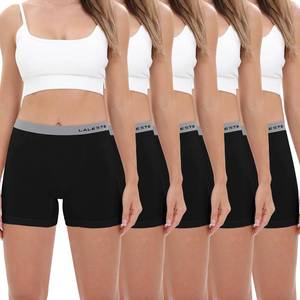 lot 14471 image: LALESTE Womens Cotton Boxer Briefs, 3-Inch Inseam, 5 Pack XXXL