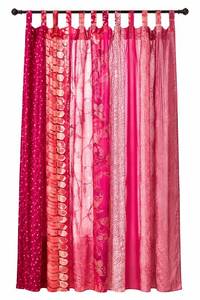 lot 14472 image: Rajbhoomi Handicrafts Patchwork Curtain Panel 84x44 Pink