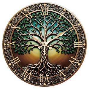 lot 17447 image: CHGCRAFT Tree of Life Wall Clock 12 Inch