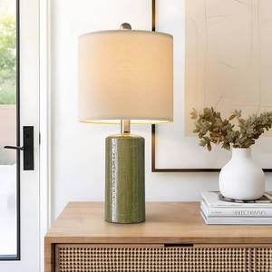 lot 17448 image: G-SAFAVA Modern Ceramic Table Lamp 20.25 Green