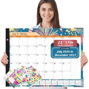 lot 17452 image: Gannyfer 18-Month Desk Calendar 2026-2027 22x17