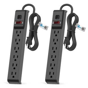 lot 17500 image: Flexoria 6 Outlet Power Strip Surge Protector, 4 FT Cord