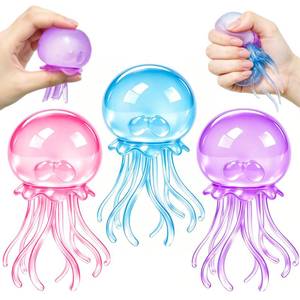 lot 18875 image: Donciety 3 Pack Jellyfish Squishy Squeeze Ball Fidget Toy