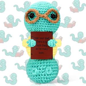 lot 18932 image: Jenaai Crochet Bookworm Handmade Yarn Figure