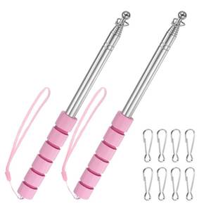 lot 18987 image: 2-Pack Telescopic Handheld Flagpoles, 6.6ft