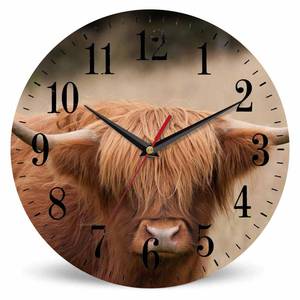 lot 19399 image: Mxocom Cow Wall Clock 10 Inch Silent