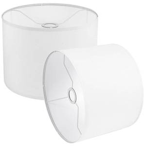 lot 19401 image: LEYINPEI Drum Lampshades Set of 2, 8.7 White Linen