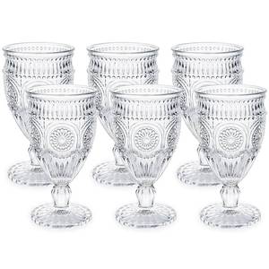 lot 19427 image: Kingrol Vintage Glass Goblets Set of 6, 10 oz