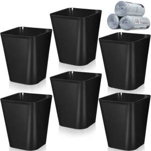 lot 19436 image: Eccliy Plastic Trash Cans 6-Piece Set With Bags